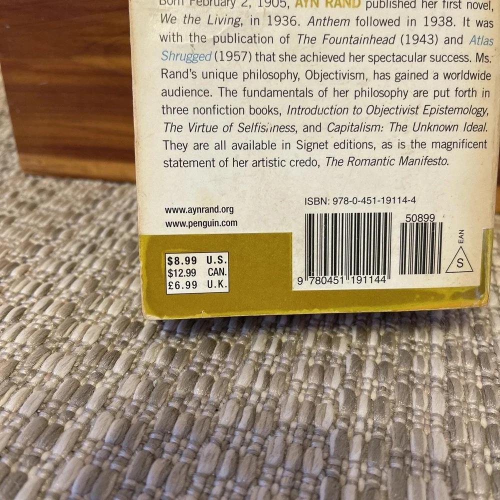 Atlas Shrugged Ayn Rand 50th Anniversary Edition Vintage‎ Paperback Book